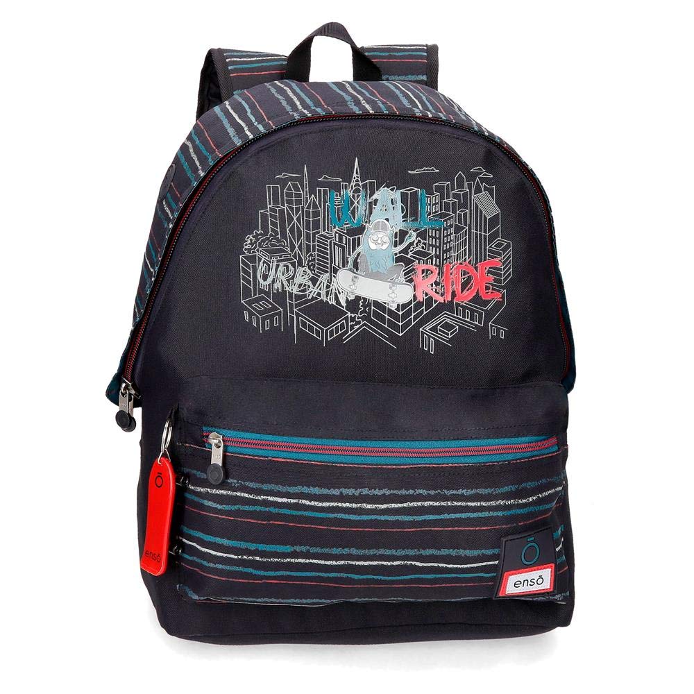 Enso Wall Ride Laptop-Rucksack an Trolley anpassbar Schwarz 32x44x17 cms Polyester 15,6" 22.78L Anpa
