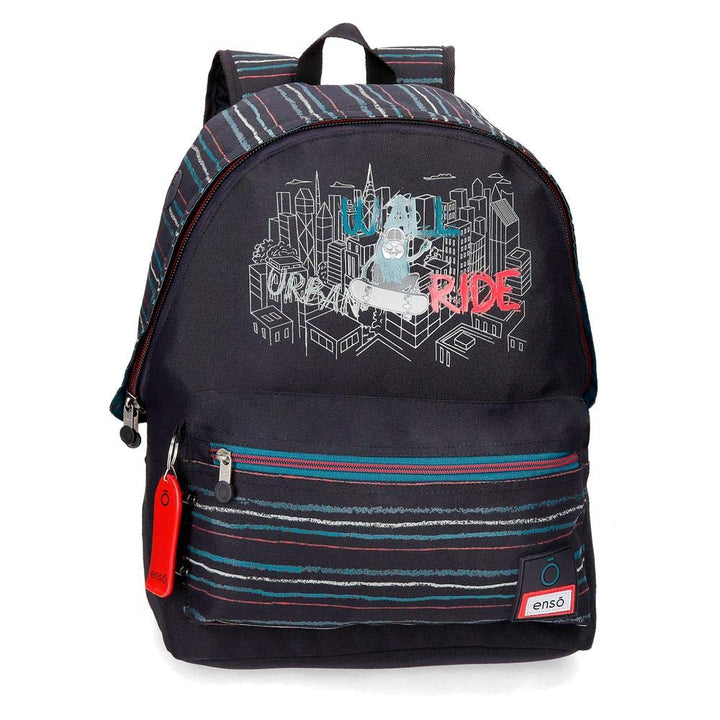 Enso Wall Ride Laptop-Rucksack an Trolley anpassbar Schwarz 32x44x17 cms Polyester 15,6" 22.78L Anpa