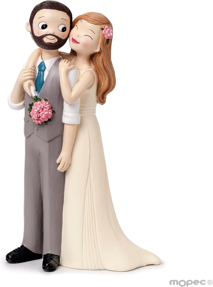 Mopec Figur Pastell Pop & Fun Braut Weste und Bart, 21 cm, Weiss, Einheitsgrösse Pop & Fun Kuchenfig