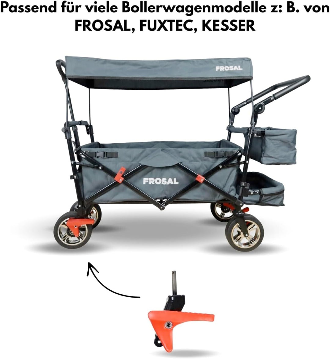 FROSAL Radhalter Bollerwagen Set mit Bremse – 2 Stück (Links &amp; rechts) Radhalterung | Radaufhängung