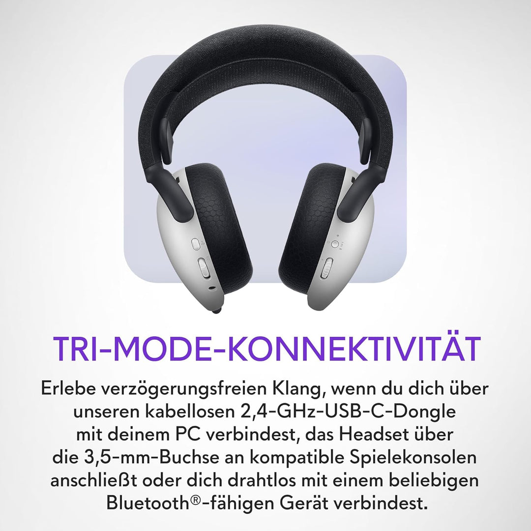 Alienware Tri-Mode Wireless Gaming Headset AW725H – Dolby Atmos, KI-Geräuschunterdrückung, AlienFX-R