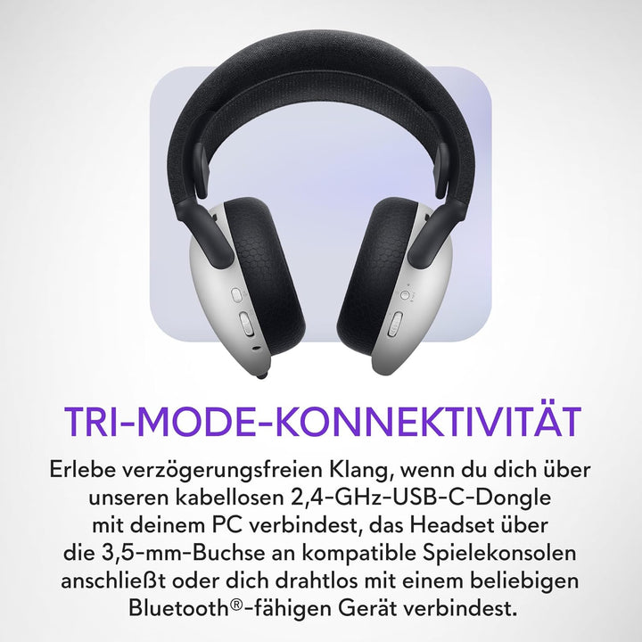 Alienware Tri-Mode Wireless Gaming Headset AW725H – Dolby Atmos, KI-Geräuschunterdrückung, AlienFX-R
