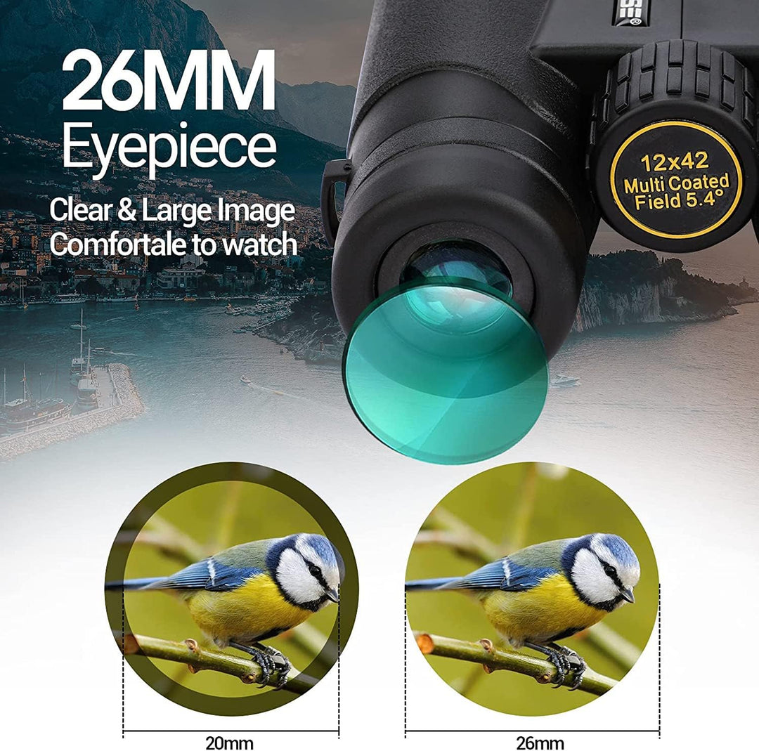 Fernglas 10x42 Kompaktfernglas für Vogelbeobachtung mit Mobiltelefonadapter für Vogelbeobachtung, Re