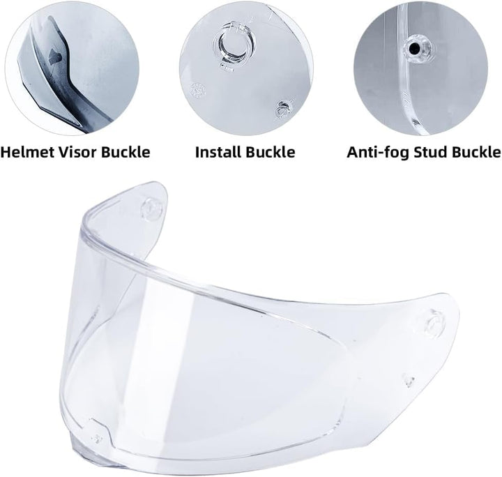 Helmvisier für LS2 FF328/FF353/FF800,Motorradhelm Visier,Motorrad Windschutz Helm Objektiv Visier Vo