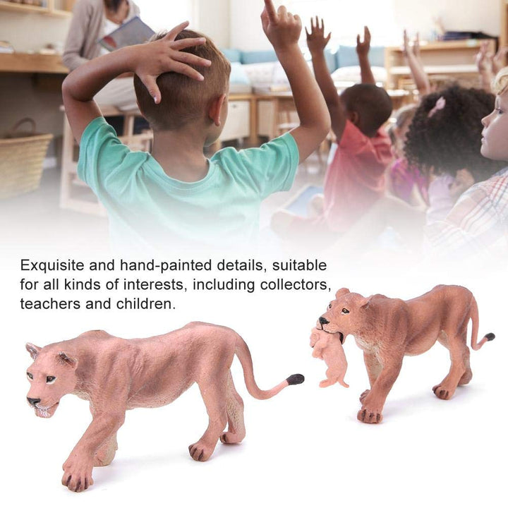 2 Pcs Löwinnen Modell Kunststoff Collection Dekoration Tier Modell Spielzeug frühes Pädagogisches Sp