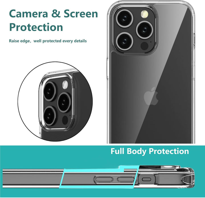 Handykette für iPhone 15 Pro Hülle mit Band - Necklace Handyhülle - Transparente Case zum Umhängen m