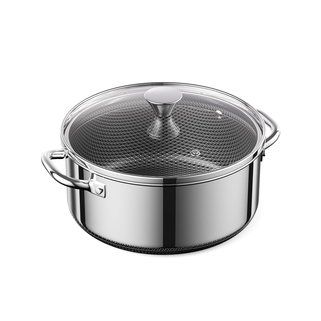 Kochtopf mit Deckel Hybrid 20cm/1.7L, Suppentopf Induktion Antihaft, Kühl bleibender Griff, Spülmasc