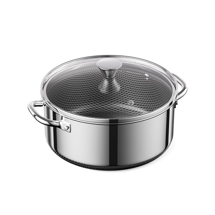 Kochtopf mit Deckel Hybrid 20cm/1.7L, Suppentopf Induktion Antihaft, Kühl bleibender Griff, Spülmasc