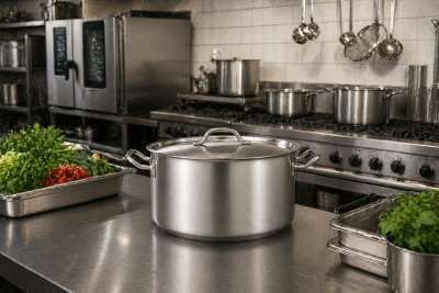 XXXL Edelstahl Kochtopf 60L/45L/32L Induktion Ø50cm/45cm/32cm Gastro & Grossküche Cheffinger (Durchm