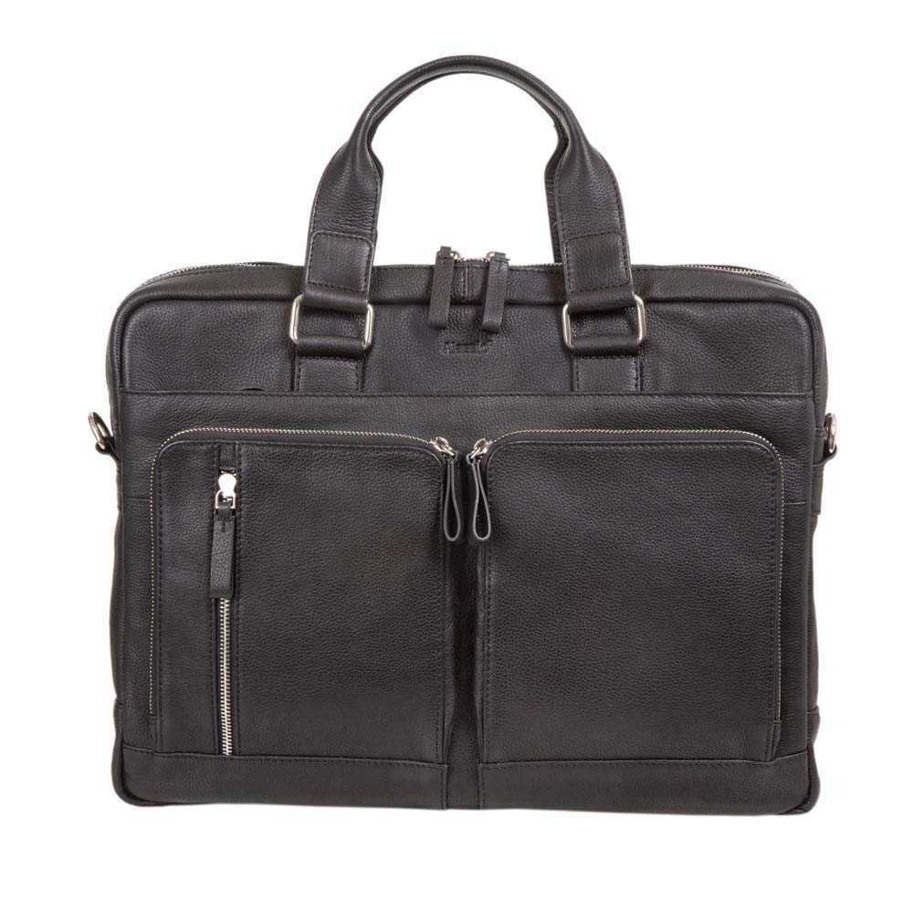 Alassio 47032 - Aktentasche Campo, Laptoptasche für 15 Zoll Notebooks, Umhängetasche aus Echtleder,