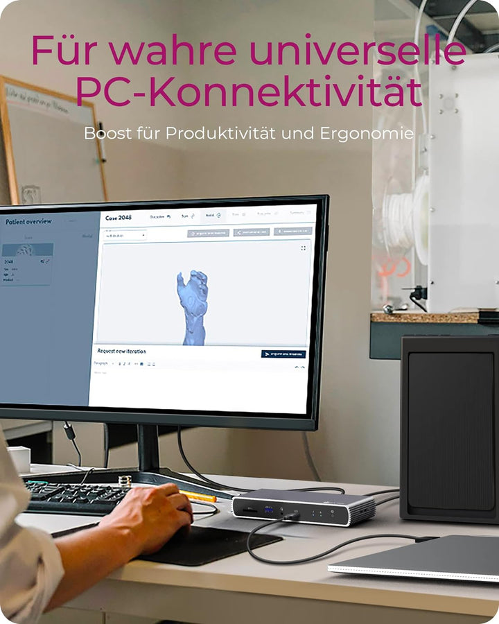ICY Box Thunderbolt 4 Docking Station (10-in-1) für 2 Monitore (4K 60Hz) oder 1 Monitor (8K 30Hz), 2