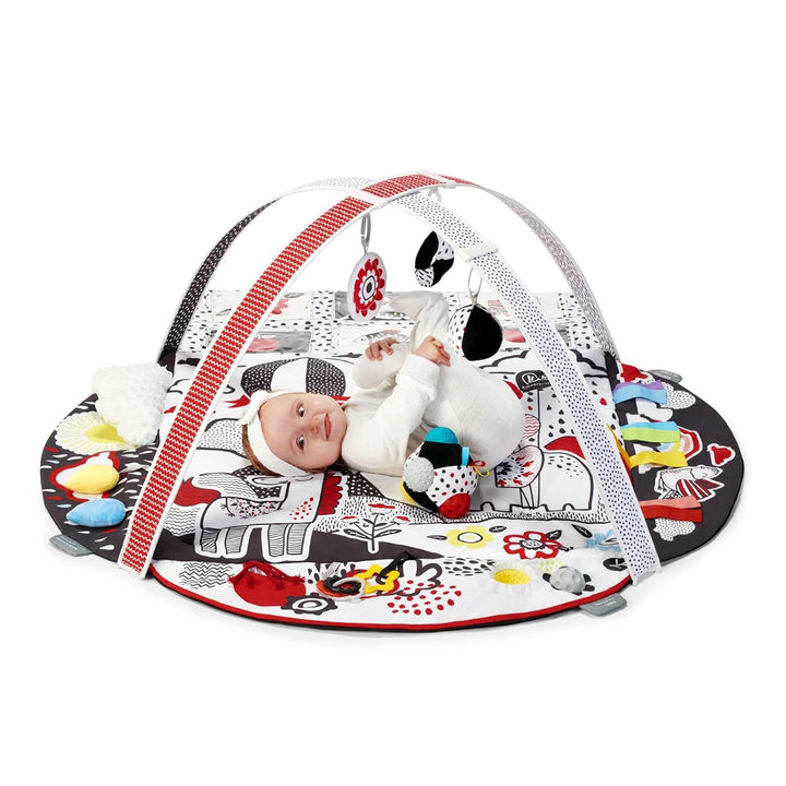 Kinderkraft Spielmatte 4SMART, Kontrastreiche sensorische, Lernmatte, Erlebnismatte, Krabbeldecke, S