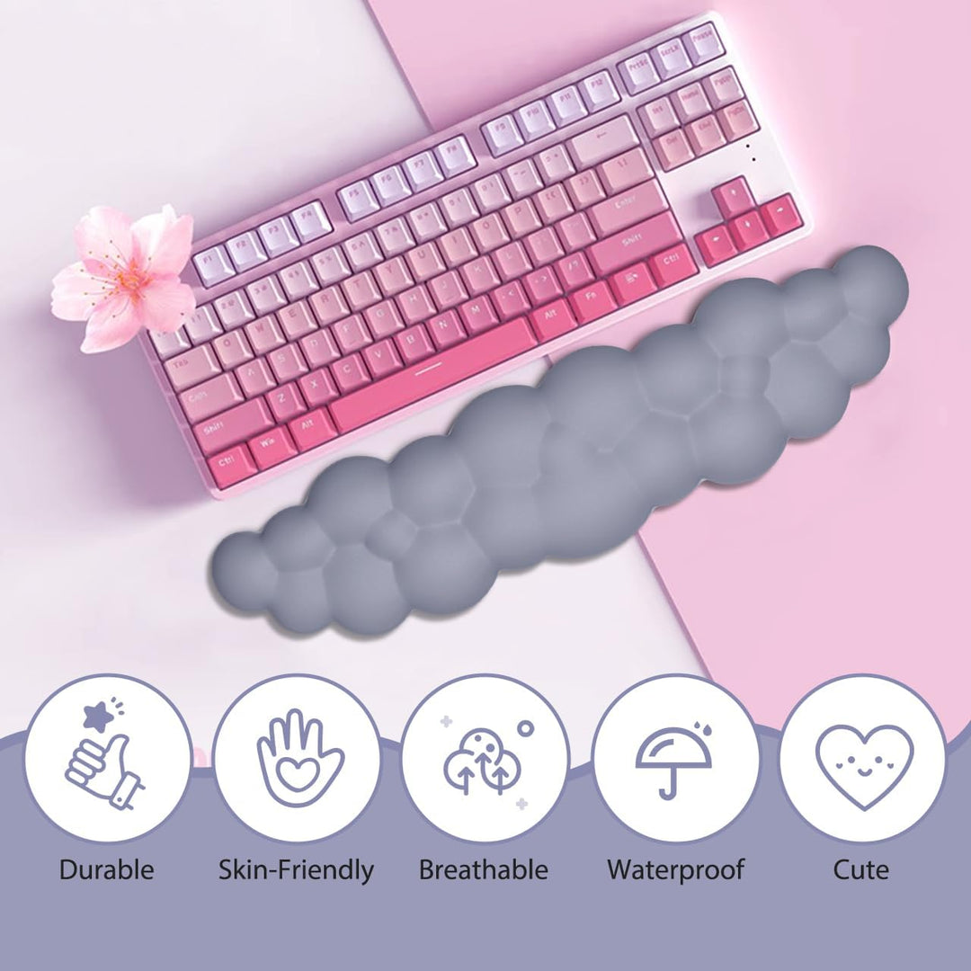 JIKIOU Tastatur-Handgelenkauflage in Wolkenform, mit rutschfester PU-Basis, bequemer Memoryschaum, f