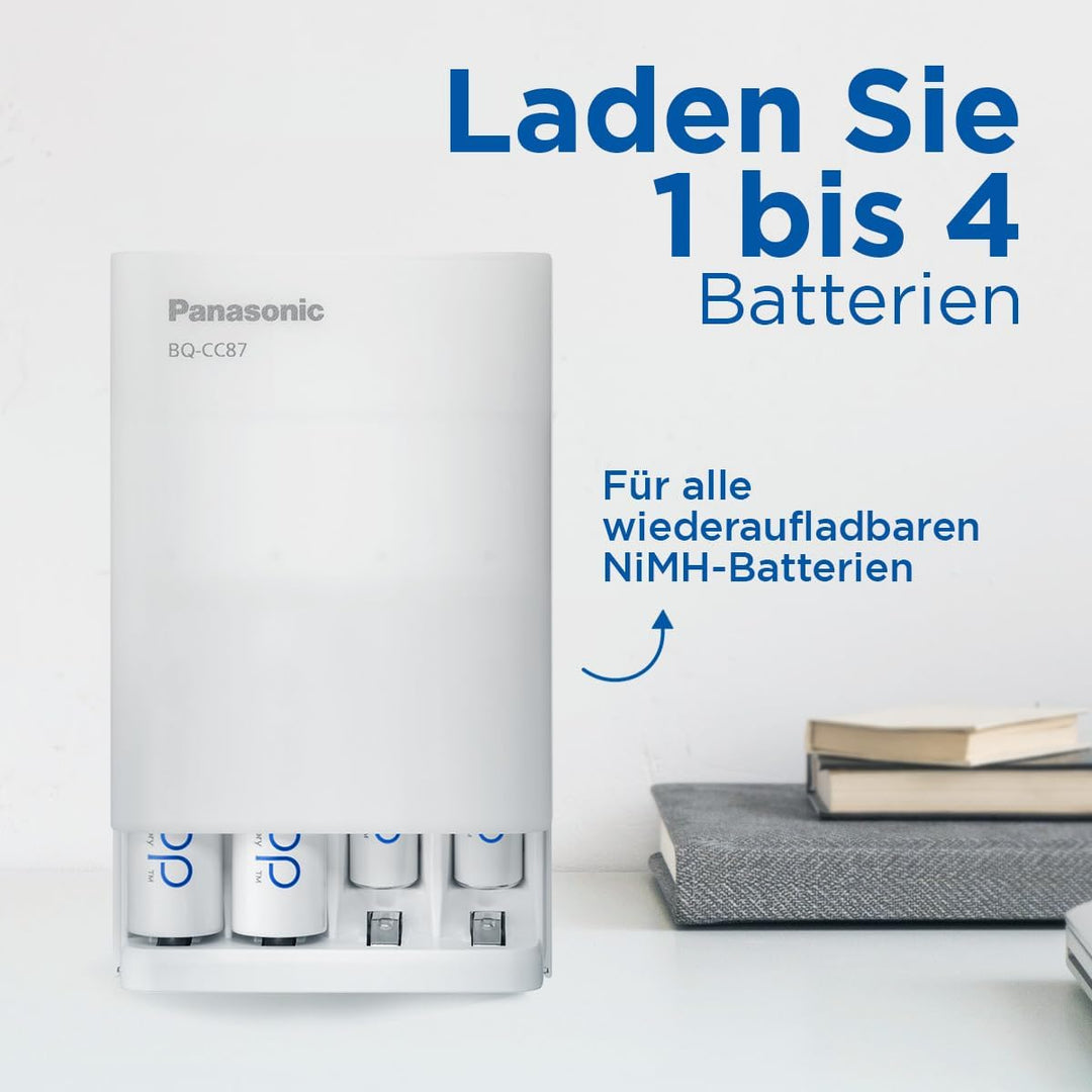 Panasonic eneloop SmartPlus USB Travel Ladegerät für 1–4 AA/AAA NI-MH-Akkus, mit USB-Anschluss, 10 S