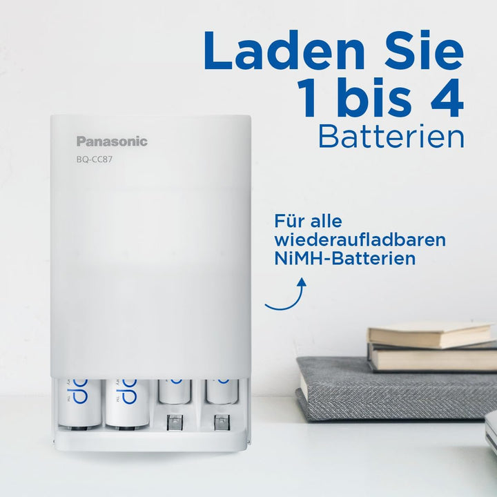 Panasonic eneloop SmartPlus USB Travel Ladegerät für 1–4 AA/AAA NI-MH-Akkus, mit USB-Anschluss, 10 S