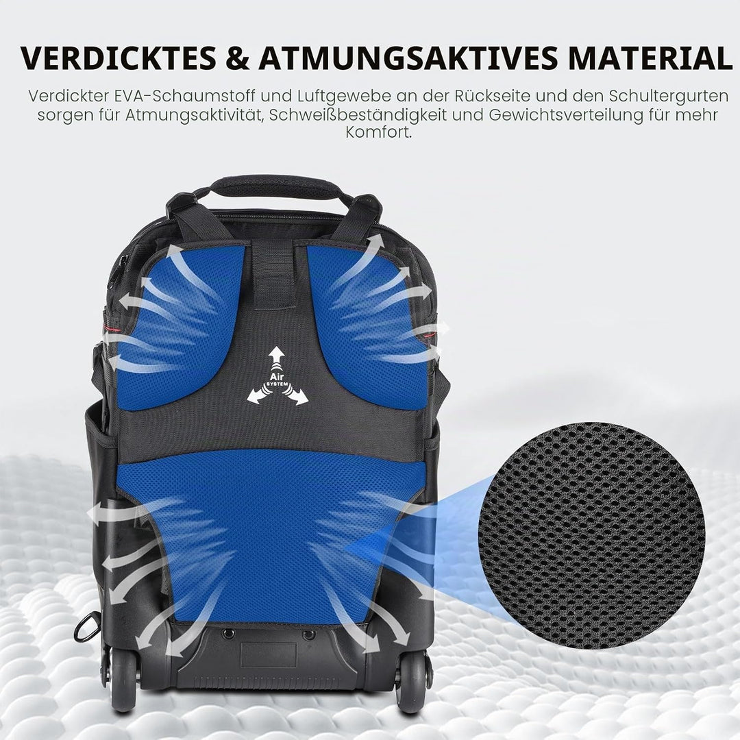 Neewer 2-in-1 rollend Kamera Rucksack Trolley Hülle Anti Schock Abnehmbare gepolsterte Fach, verstec