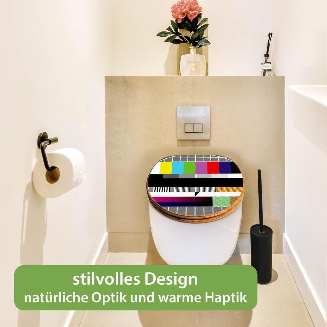 banjado Design WC Sitz Bambus Absenkautomatik 45,8x37,5cm - Toilettendeckel mit Absenkautomatik Holz
