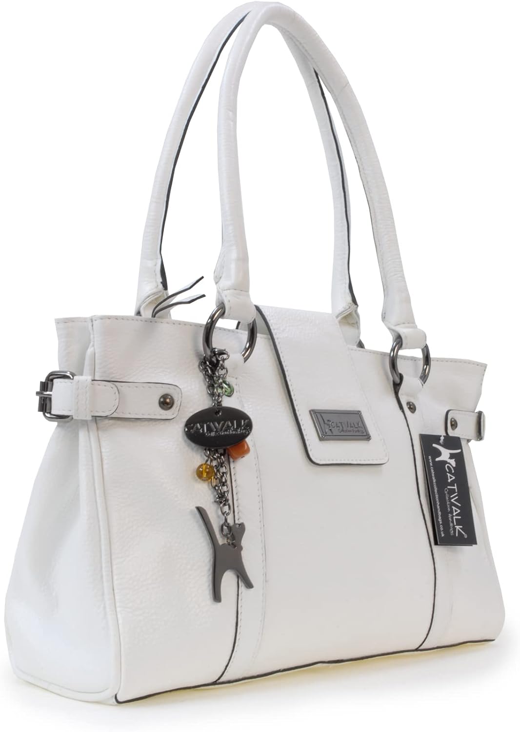 Catwalk Collection Handbags - Leder - Umhängetasche/Handtasche/Schultertasche - MARTINA Weiss, Weiss