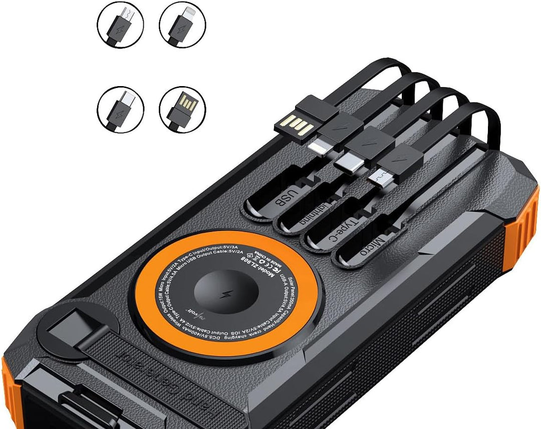 revolt Quick-Charge Powerbank: 2er-Set Kurbel-Solar-Powerbanks, 20.000mAh, USB-C PD 20W,Qi-kompatibe