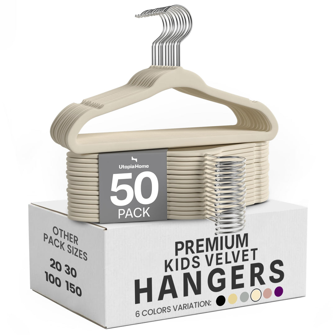 Utopia Home Kids Kleiderbügel Velvet (50 Pack) - 11 Inch Durable Baby Kleiderbügel für Closet - Perf