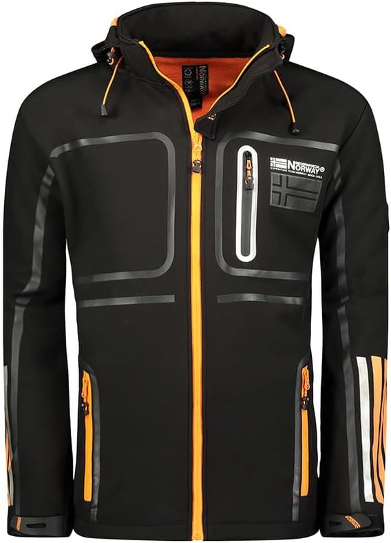 Geographical Norway Romano Men - Softshelljacke Herren Wasserdicht atmungsaktiv Kapuze - Outdoor Man