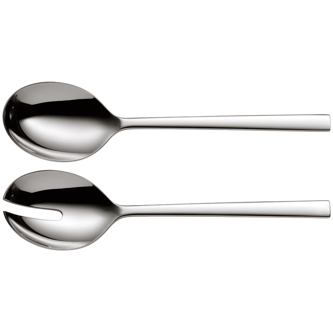 WMF Sonic Salatbesteck Edelstahl 23,9 cm, klein, Salatgabel und Servierlöffel, Cromargan protect Ede