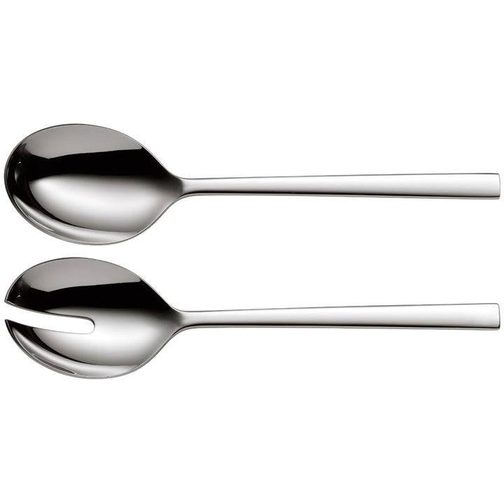 WMF Sonic Salatbesteck Edelstahl 23,9 cm, klein, Salatgabel und Servierlöffel, Cromargan protect Ede