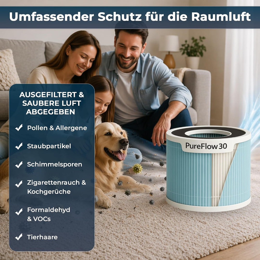 Vibrix PureFlow30 luftreiniger ersatzfilter HEPA H14-6-Schicht Filter (Nano + aktiv kohle filter) fü
