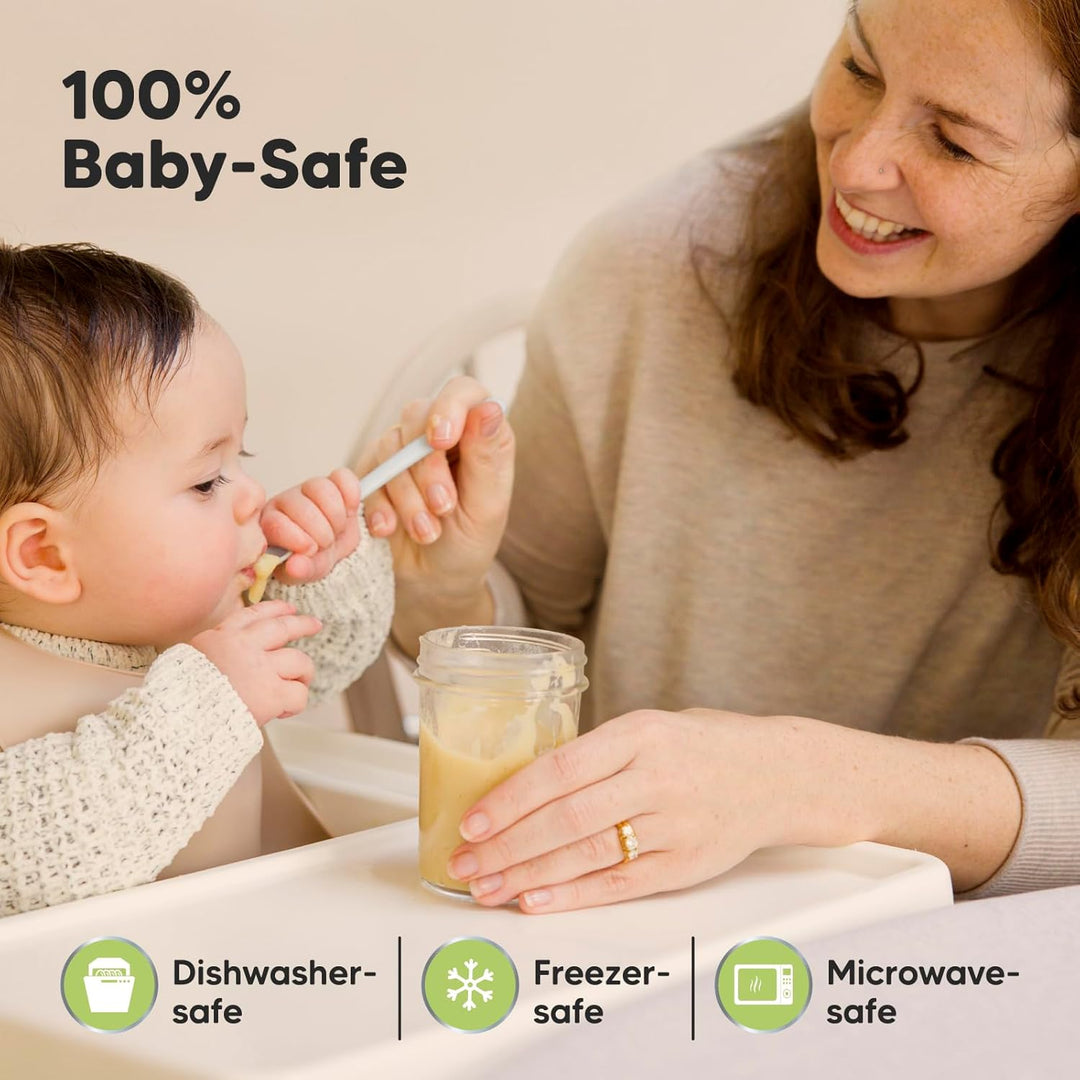 8-Pack Babybrei Einfrieren Behälter Glas - Beikost Baby Zubehör, Mikrowellen Babybrei Behälter, Leck