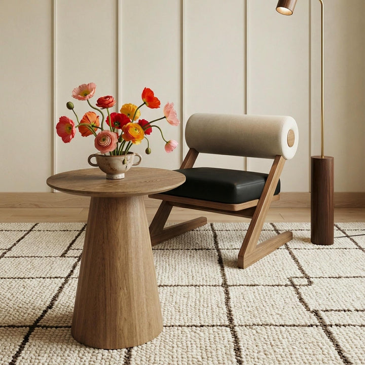Furnhouse Ibbe Design Runder Natur Couchtisch Wohnzimmertisch ø45x50 cm Eichenoptik Design Skandinav