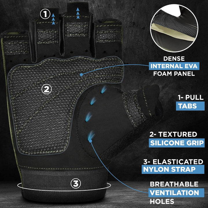 RDX Fitness Handschuhe Herren Damen, Trainingshandschuhe Krafttraining Anti-Rutsch Gewichtheber Hand