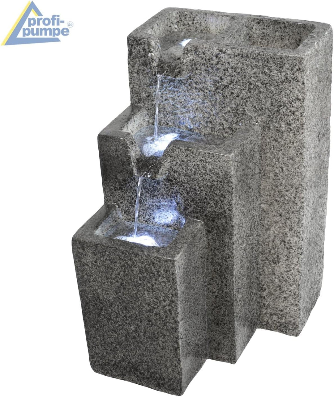 Amur Gartenbrunnen Brunnen Zierbrunnen Zimmerbrunnen Brunnen GRANITWAND-Kaskade mit LED-Licht 230V W