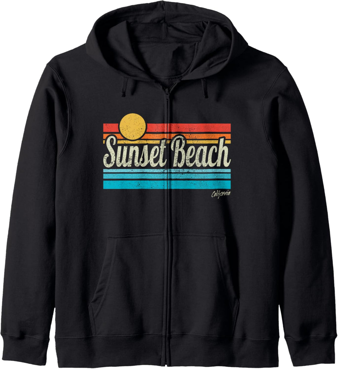 Sunset Beach Kalifornien USA Retro Vintage Surf Trip Surfer Kapuzenjacke