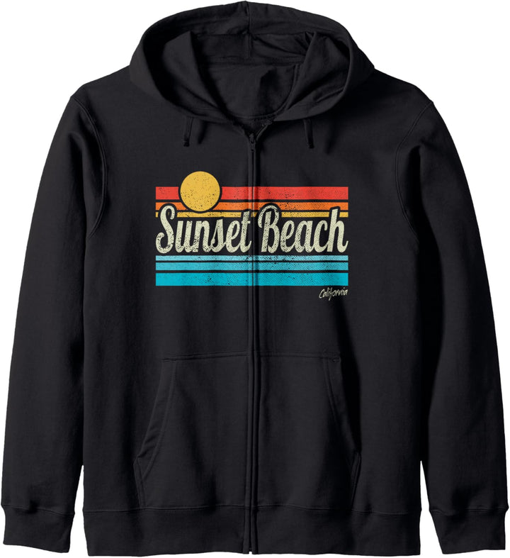 Sunset Beach Kalifornien USA Retro Vintage Surf Trip Surfer Kapuzenjacke