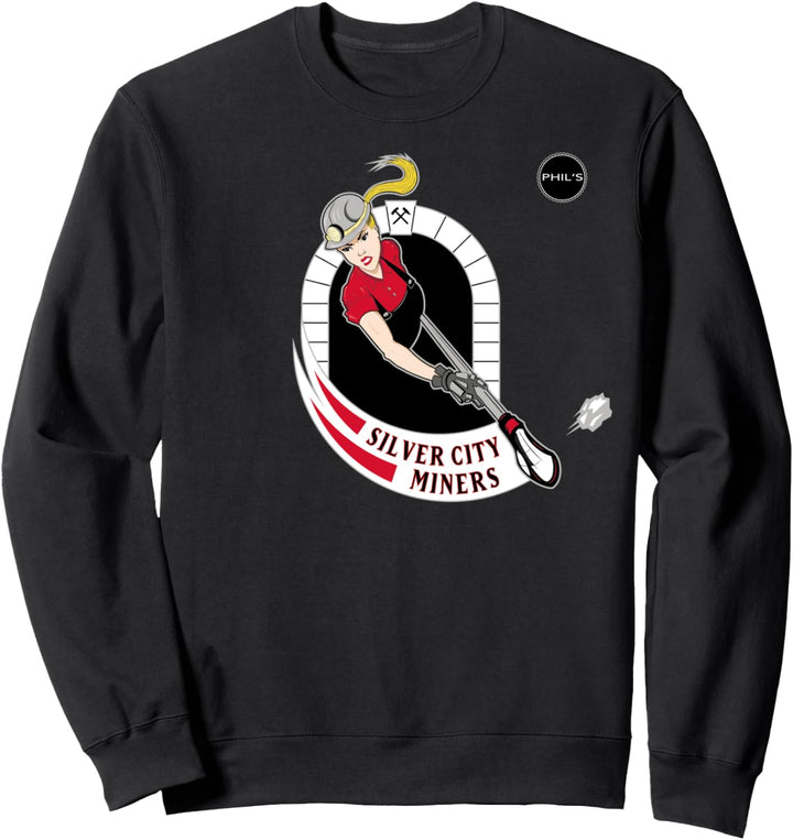 Silver City Miners Box Lacrosse Schwaz Damen Woman! Sweatshirt