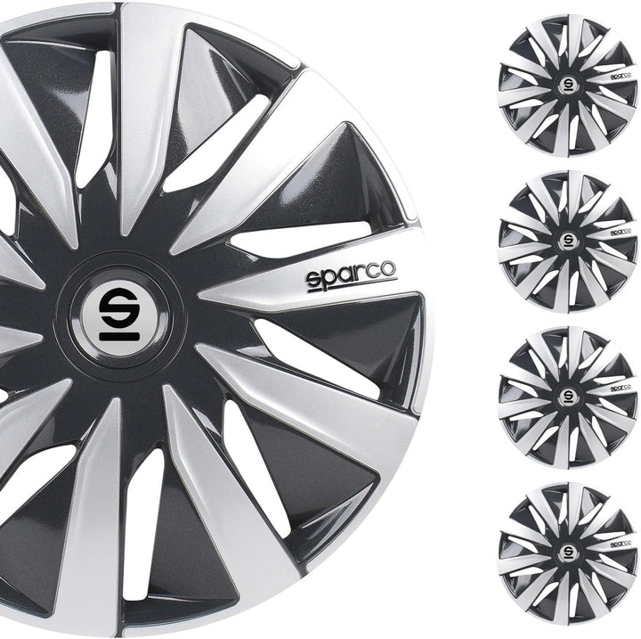 Satz Sparco Radzierblenden Lazio 16-Zoll Grau/Silber 16" Grau, 16" Grau