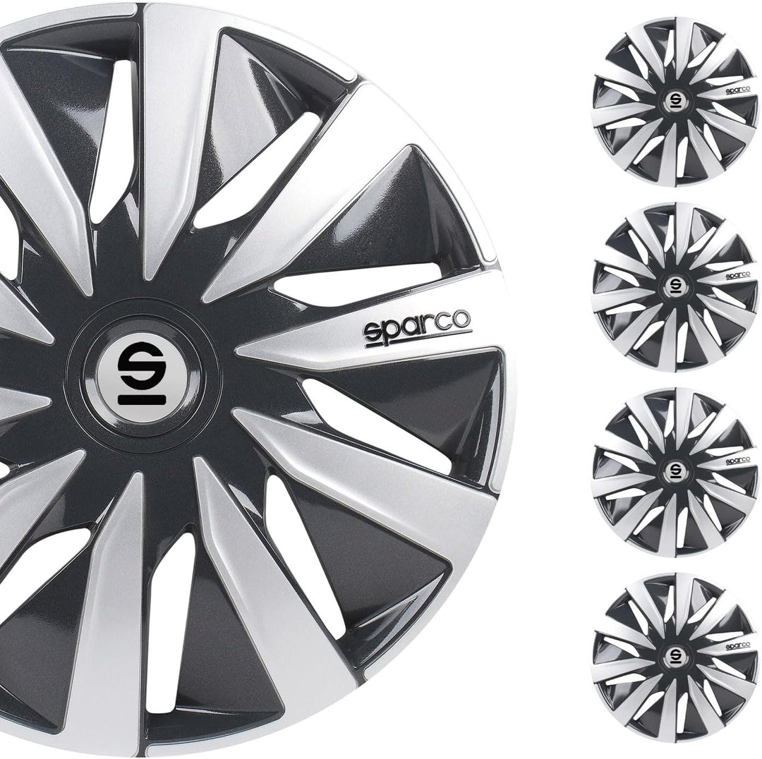 Satz Sparco Radzierblenden Lazio 16-Zoll Grau/Silber 16" Grau, 16" Grau