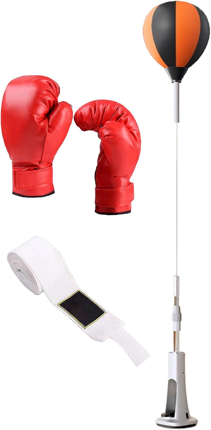 Reaktionstrainer, höhenverstellbar, EVA, Boxsack, Reflex, Boxsack, stehend, mit Handschuhen und Unte