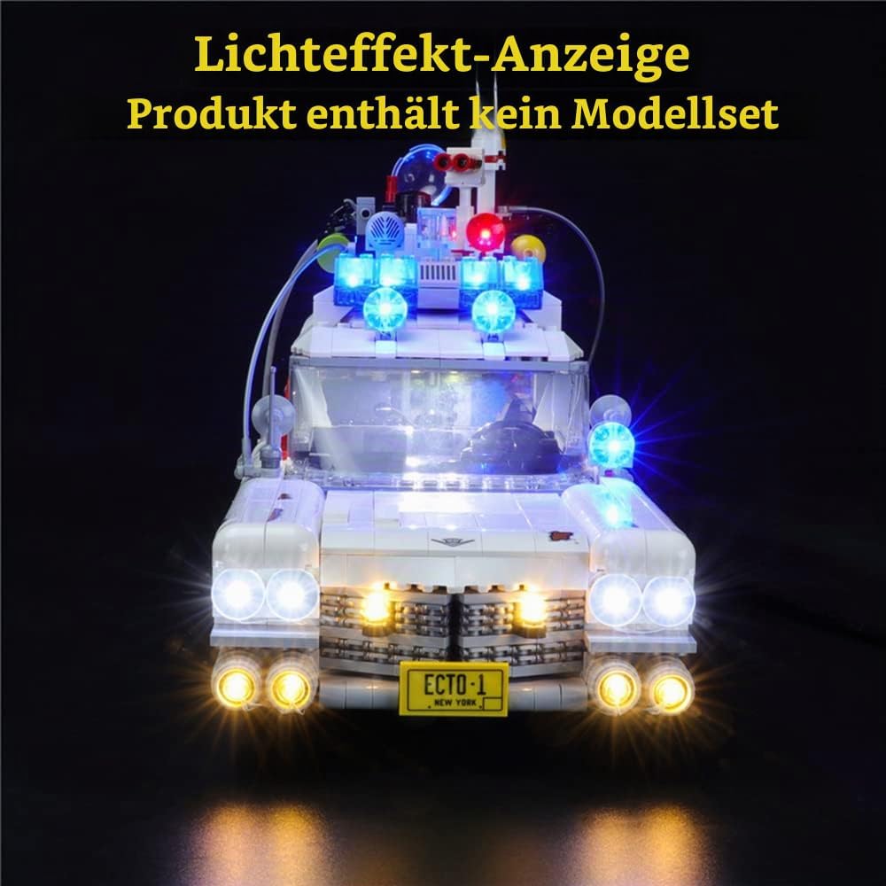 GEAMENT LED Licht-Set Kompatibel mit Lego Ghostbusters Ecto-1 - Beleuchtungsset für Creator 10274 Ba