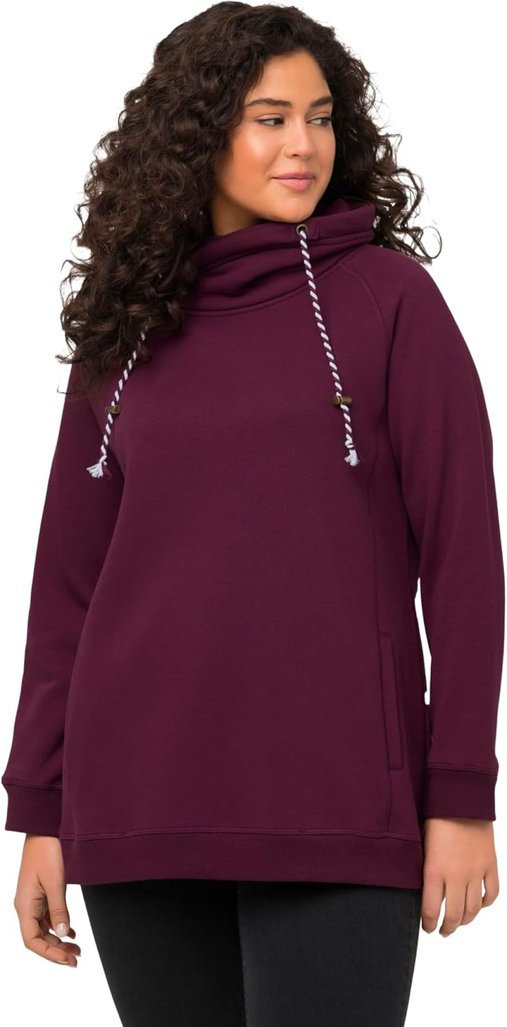 Ulla Popken Damen Grössen, Sweatshirt, Verdunkelung 42-44 Dunkle Beere, 42-44 Dunkle Beere
