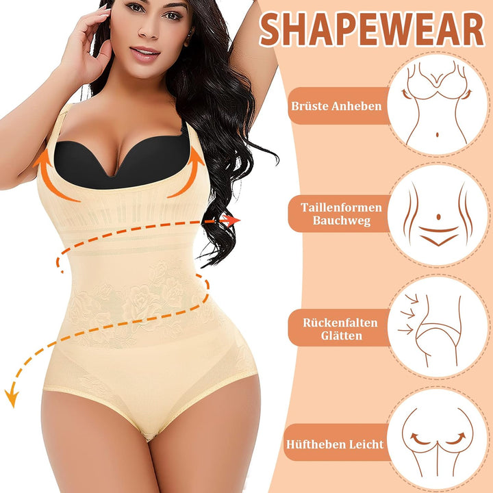Shapewear Damen Body Shaper Bauchweg, XXL Beige-Schwacher Shapeeffekt