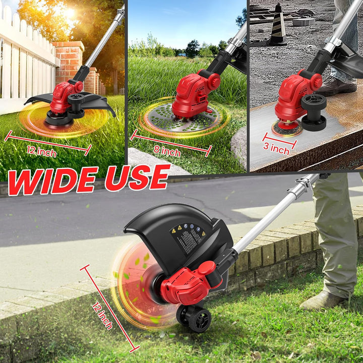 Akku Rasentrimmer kompatibel mit Milwaukee 18V Akku, 5-in-1 Bürstenloser Elektrischer Rasentrimmer,