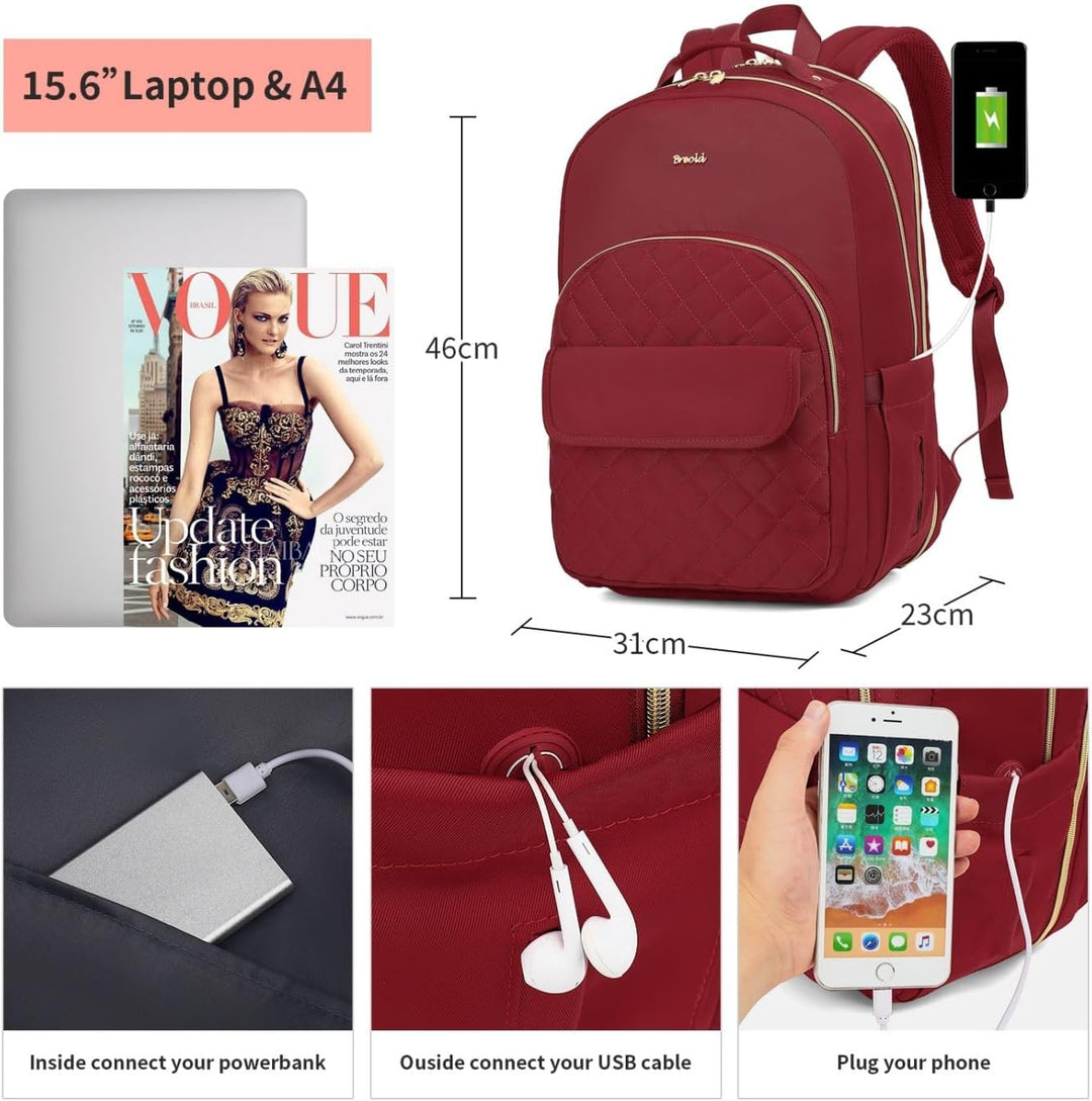 Rucksack Laptop Damen Rucksack Mädchen für Universität Studium Arbeit Büro,Lehrerrucksack Schulrucks