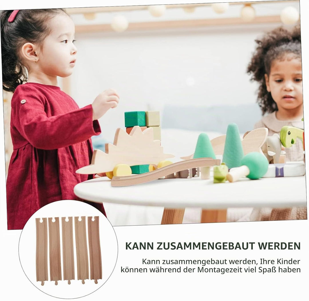 Holz Eisenbahn Gleis Erweiterungsset Teilig Zubehör Biegsame Kurven Schienenset für Flexiblen Aufbau