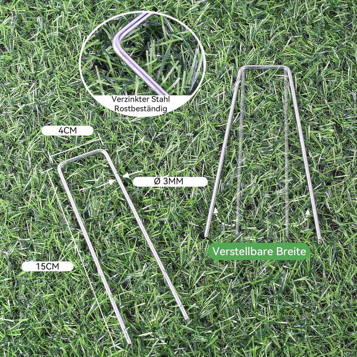 Graxury 200 Stück 15cm Ø 3mm Schwere Gartennägel Stahlpfähle - Verzinkte Stahlklammern zur Sicherung