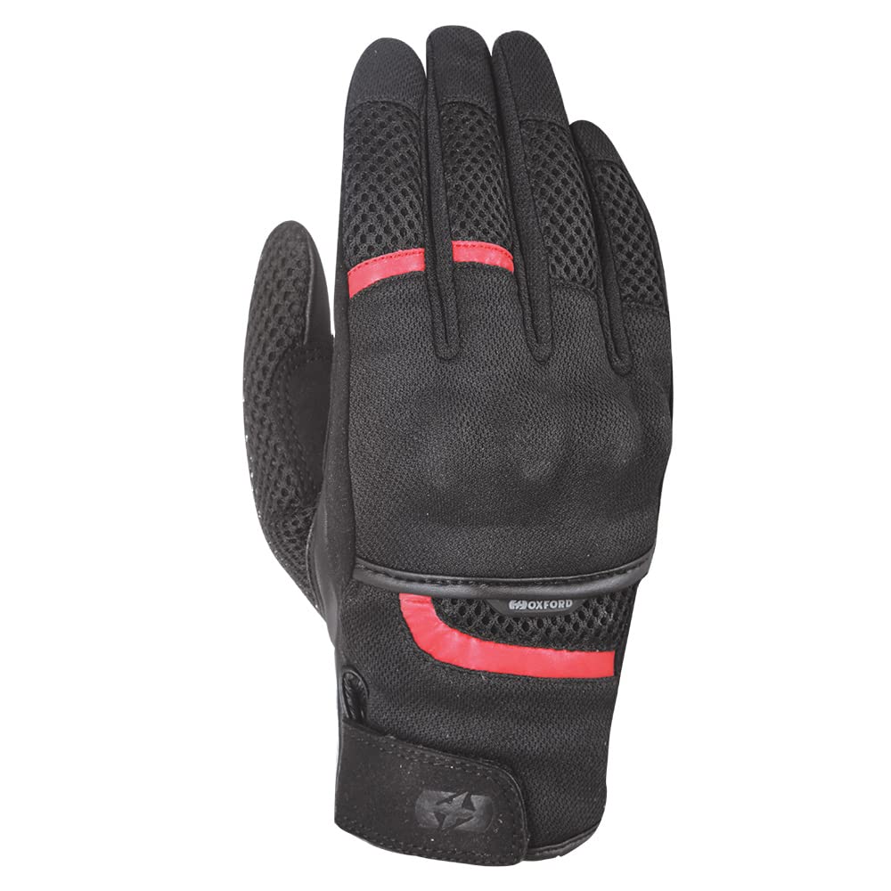 Oxford Brisbane Air Motorradhandschuhe (Black/Red,M)