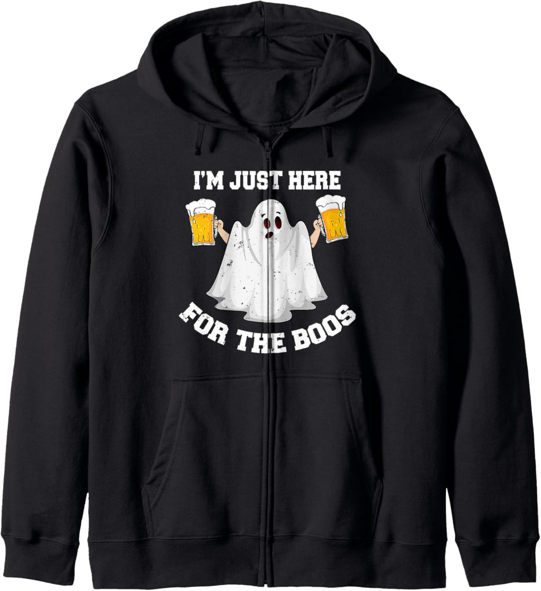 I'm Just Here For The Boos Funny Halloween Ghost w/ Beer Kapuzenjacke