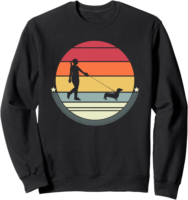 Dachshund Dackel Silhouette Frauen Mama Frauchen Sweatshirt