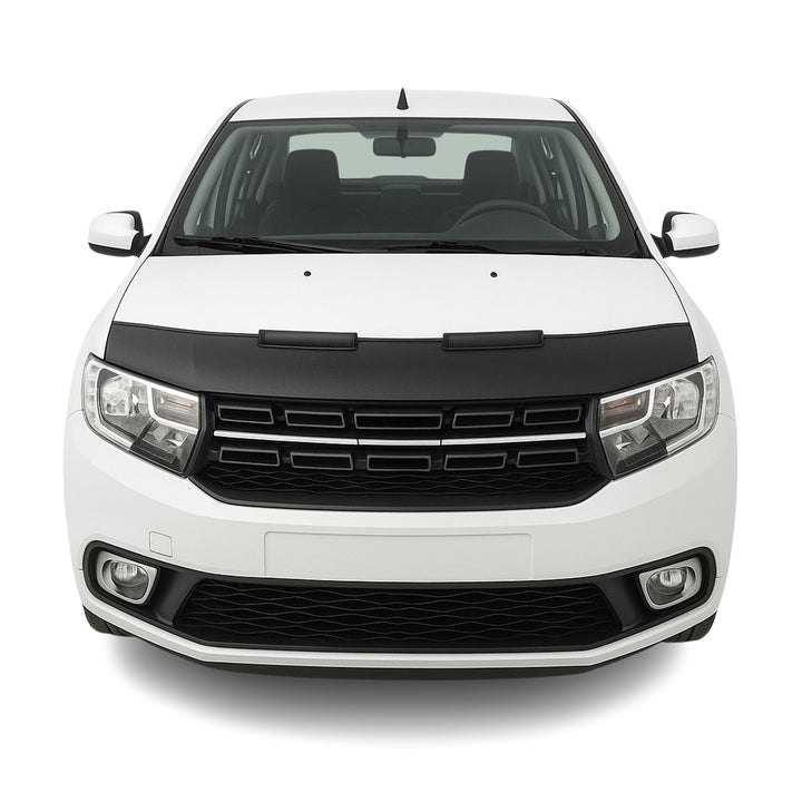 OMAC Haubenbra Steinschlagschutz Bonnet Bra kompatibel mit Dacia Logan 2012-2020 Schwarz Halb Schwar