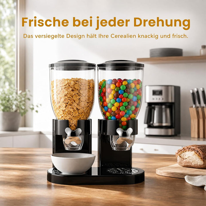 2er Set Müslispender 2L, luftdicht, für Müsli Cornflakes Reis Getreide | Kunststoff, für Vorratsorga